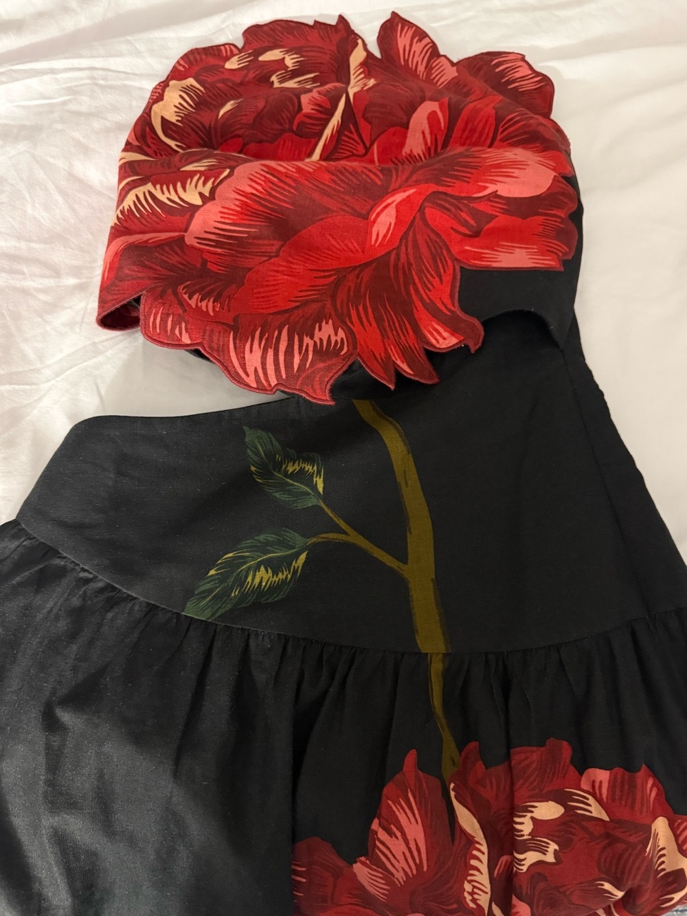 FARM Rio Rosalia Black Artisanal Midi Dress - Picture 2 of 6